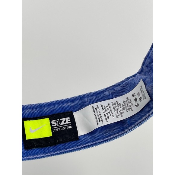 Y2K Nike Air Force Corduroy Visor Blue Adjustable Strap Hat Swoosh OSFA main image 6